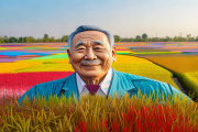 北塔区稻田艺术节现袁隆平肖像，3D彩稻画作致敬“禾下乘凉梦”